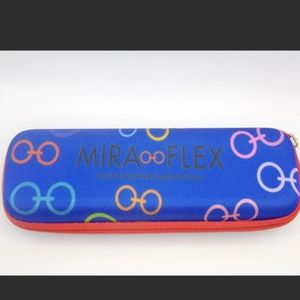 Miraflex Blue & Red Zippered Clamshell Glasses Case
